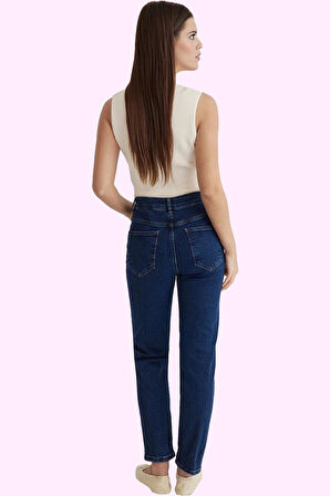 Kadın Mom Jean Denim Günlük Stil Yüksek Bel Uzun Boy Hafta Sonu Yaz Aylarının Vazgeçilmezi