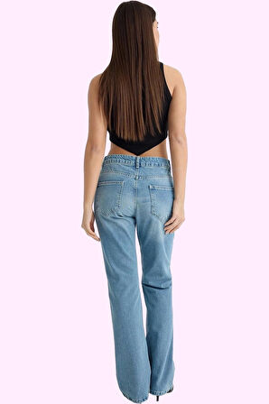 Kadın Pamuk Denim Flare Jean Düşük Bel Günlük Dayanıklı Malzeme Yaz Aylarının Vazgeçilmezi
