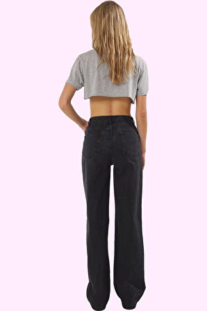 Kadın Pamuk Denim Jean Yüksek Bel Geniş Paça Yazlık Casual Stil Yaz Aylarının Vazgeçilmezi