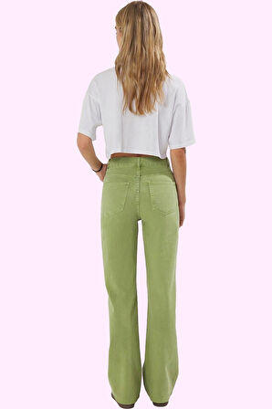 Kadın Yazlık Pamuk Geniş Paça Jean Pantolon Rahat Kalıp Günlük Kullanım Yaz Aylarının Vazgeçilmezi