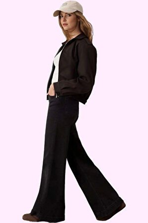 Kadın Denim Wide Leg Pantolon Pamuk Uzun Boy Rahat Kesim Günlük Yaz Aylarının Vazgeçilmezi