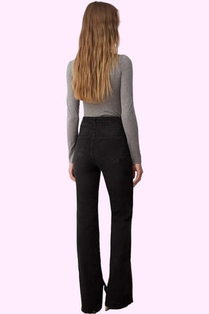 Kadın Comfort Dokuma Flare Pantolon Yüksek Bel Pamuk Günlük Hafta Sonu Yaz Aylarının Vazgeçilmezi