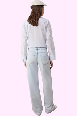 Kadın Denim Geniş Paça Pantolon Pamuk Düşük Bel Günlük Kombinler Yaz Aylarının Vazgeçilmezi