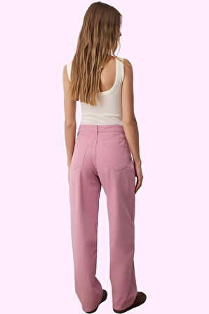 Kadın Pamuk Denim Jean Pantolon Düşük Bel Geniş Paça Casual Günlük Kullanım Modern Tasarım