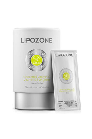 Lipozone Lipozomal Vitamin C, Vitamin D3 Ve Çinko Takviye Edici Gıda 10 Adet Sıvı Saşe