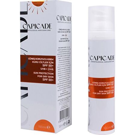 Capicade Güneş Koruyucu Krem Kuru Ciltler Için SPF50+ 100ml (Yeni Ambalaj)