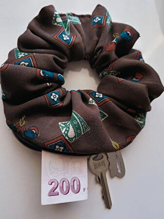 FERMUARLI LASTİKLİ KUMAŞ TOKA KAHVE