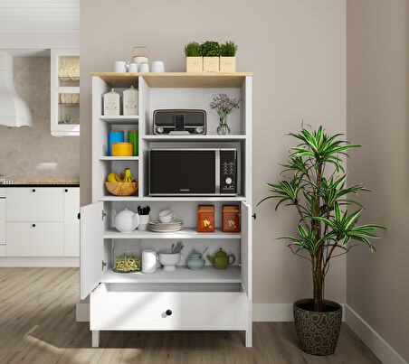 Hunerika Kairo çok amaçlı dolap-Wood Beyaz-Minifiks Bağlantılı