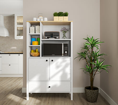 Hunerika Kairo çok amaçlı dolap-Wood Beyaz-Minifiks Bağlantılı