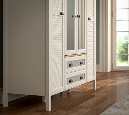  Hunerika Eniro Premium 4 kapak 2 çekmeceli Gardırop-Minifiks bağlantılı - aytaşı/legnano