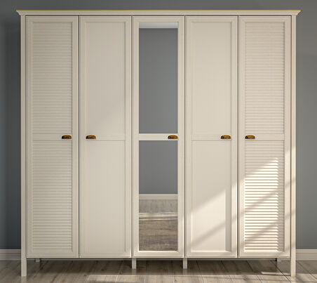 Hunerika Minira Premium 5 kapak 2 gizli çekmeceli Gardırop-Minifiks bağlantılı - aytaşı/legnano