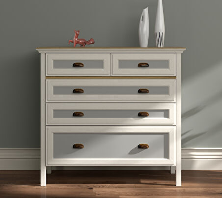 Hunerika Zaranto Premium 5 çekmeceli şifonyer- Minifiks - aytaşı/legnano