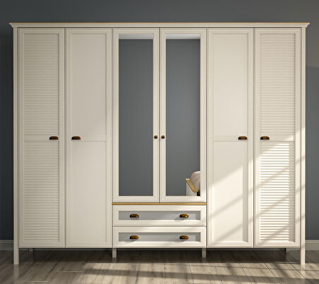  Hunerika Elira Premium 6 kapılı Gardırop-Minifiks bağlantılı - aytaşı/legnano