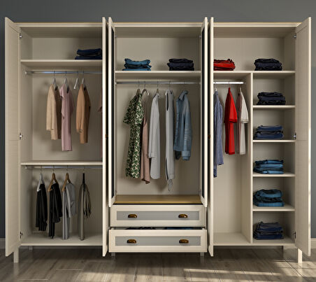  Hunerika Elira Premium 6 kapılı Gardırop-Minifiks bağlantılı - aytaşı/legnano