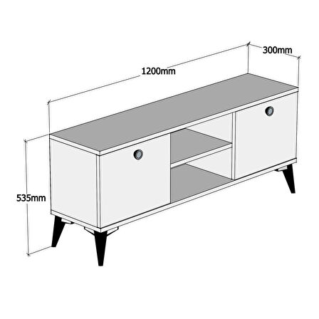 Ferniso Mobilya 120 cm Tv Ünitesi Çam-Mermer Desen