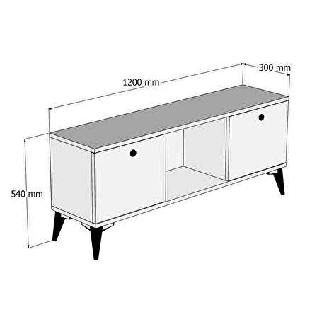 Ferniso Mobilya 120 cm Tv Ünitesi Beyaz