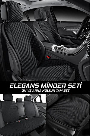 Skoda Roomster UYUMLU  Cepli Terletmez Oto  Minderi Kılıfı Ön Arka Tam Set Sırtlı Başlıklı SİYAH