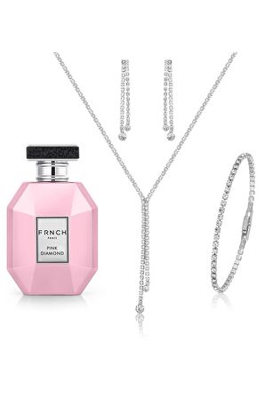 FRNCH Pink Diamond Kadın Parfüm 75 ML Kadın Zirkon Set Hediyeli FRP10006-106-K