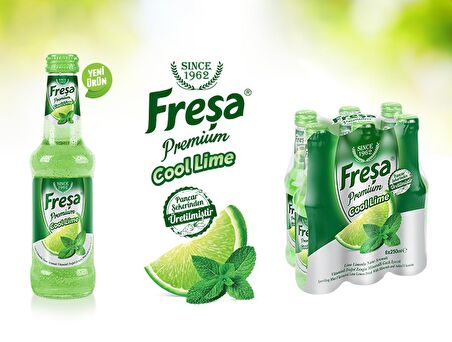 Freşa Premium Cool Lime Limonlu Nane Aromalı Maden Suyu 250 Ml X 24 Adet