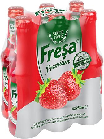 Freşa Premium Çilekli Vitaminli Maden Suyu 250 Ml X 6 Adet