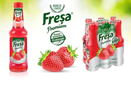 Freşa Premium Çilekli Vitaminli Maden Suyu 250 Ml X 6 Adet