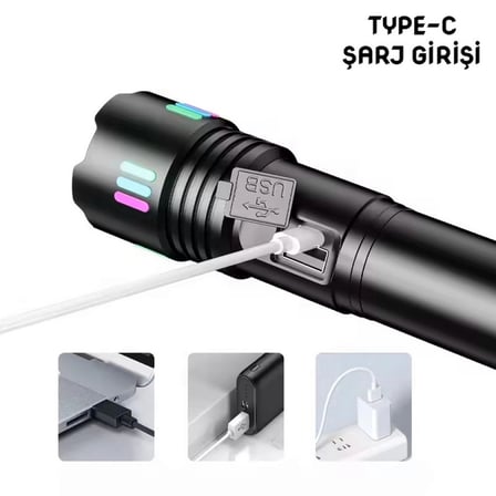 Wison Ws-9944 20w Zoomlu Fosforlu Metal Şarjlı El Feneri