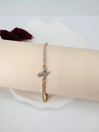 Rose  Zirkon Taşlı Pirinç  Bileklikler - Kbl0191