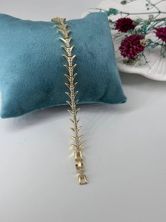    Zirkon Taşlı Pirinç Zirkon Bileklikler 17+2 Cm  - Kbl0271
