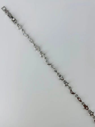 Rodyum Zirkon Taşlı Pirinç Bileklikler 17+2 Cm  - Kbl0371