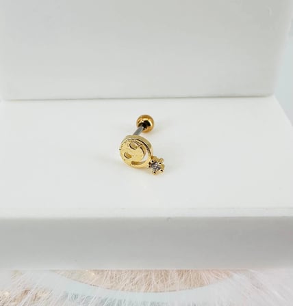 Zirkon Taşlı Uç Kısmı : Pirinç Kıkırdak Bar Uzunluğu : 6 Mm / Bar Kalınlığı 0.8 Mm / Top Boyu 3 Mm - Pt0030-1