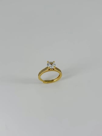 Ayarlanabilir   Zirkon Taşlı Pirinç Bijuteri Yüzük - Yz0130-1