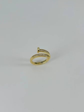 Ayarlanabilir   Zirkon Taşlı Pirinç Bijuteri Yüzük - Yz0155-1