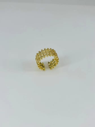 Ayarlanabilir   Zirkon Taşlı Pirinç Bijuteri Yüzük - Yz0179-1
