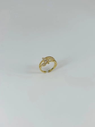 Ayarlanabilir   Zirkon Taşlı Pirinç Bijuteri Yüzük - Yz0184-1