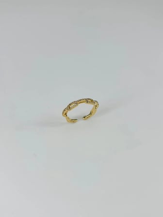 Ayarlanabilir   Zirkon Taşlı Pirinç Bijuteri Yüzük - Yz0195-1