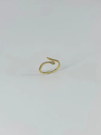 Ayarlanabilir    Zirkon Taşlı Pirinç Bijuteri Yüzük - Yz0199-1