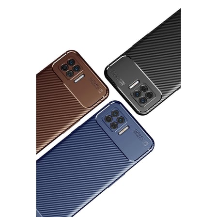 oppo a73 kılıf auto focus karbon kapak - lacivert