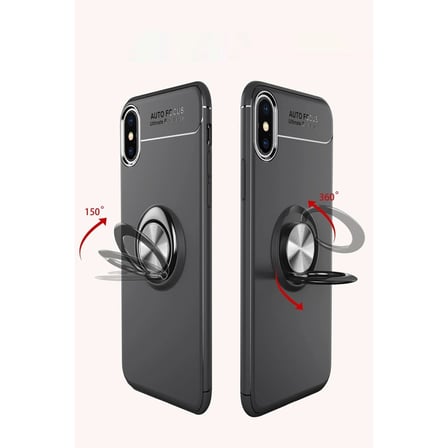 Apple İphone Xs Max Kılıf Range Yüzüklü Silikon - Siyah-gold