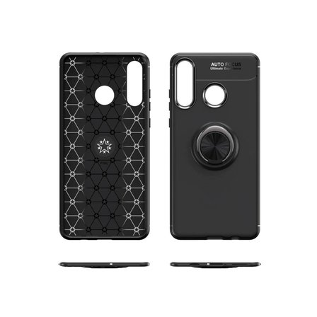 Huawei Y6p Kılıf Range Yüzüklü Silikon - Siyah-mavi