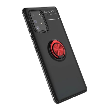 Samsung Galaxy A91 / S10 Lite Kılıf Range Yüzüklü Silikon - Siyah-kırmızı