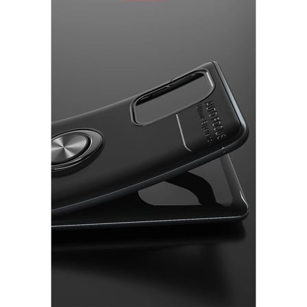 Samsung Galaxy A91 / S10 Lite Kılıf Range Yüzüklü Silikon - Siyah-kırmızı