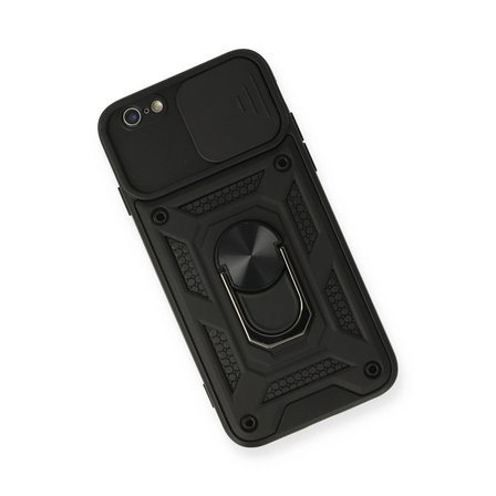 Apple İphone 6 Kılıf Pars Lens Yüzüklü Silikon - Siyah