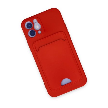 Apple İphone 12 Kılıf Kelvin Kartvizitli Silikon - Kırmızı