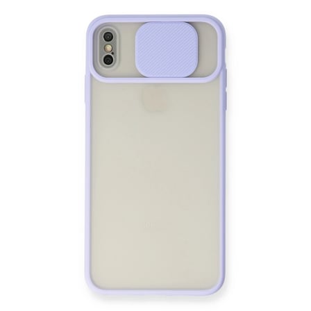Apple İphone X Kılıf Palm Buzlu Kamera Sürgülü Silikon - Lila