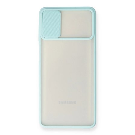 Samsung Galaxy M51 Kılıf Palm Buzlu Kamera Sürgülü Silikon - Turkuaz