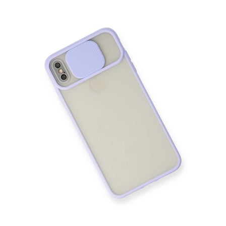 Apple İphone Xs Max Kılıf Palm Buzlu Kamera Sürgülü Silikon - Lila