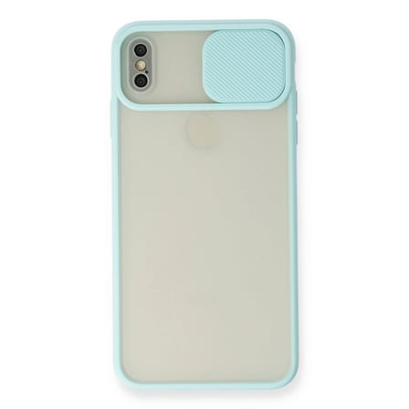 Apple İphone Xs Max Kılıf Palm Buzlu Kamera Sürgülü Silikon - Turkuaz
