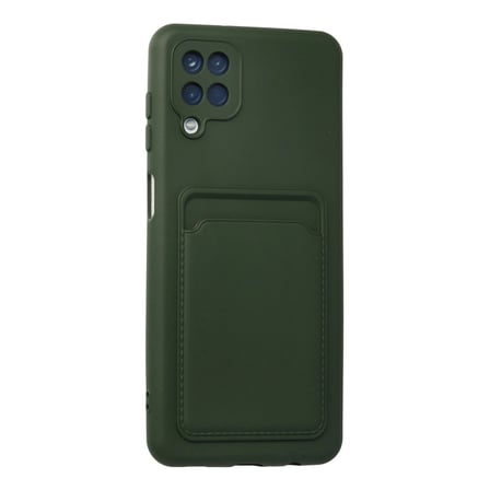 Samsung Galaxy A12 Kılıf Kelvin Kartvizitli Silikon - Koyu Yeşil