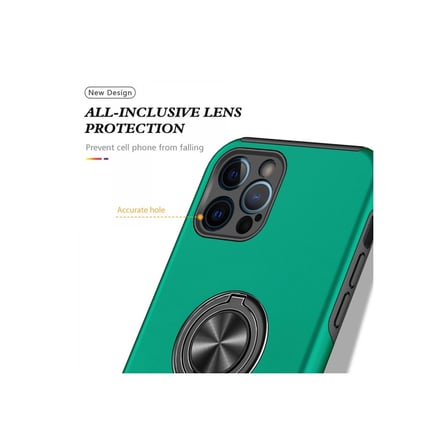 Apple İphone 12 Pro Kılıf Elit Yüzüklü Kapak - Yeşil