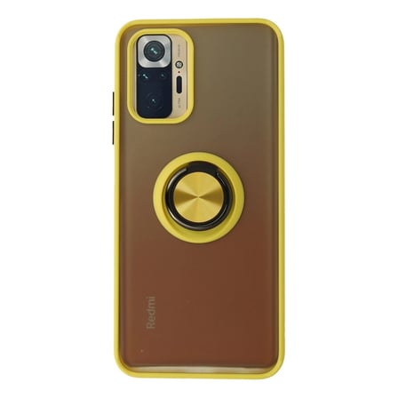 Xiaomi Redmi Note 10 Kılıf Montreal Yüzüklü Silikon Kapak - Sarı